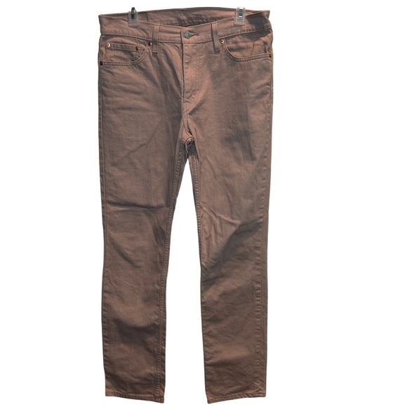 Levi's 511 Mens Salmon Pink Slim Fit Jeans W33 L32 Cotton Stretch straight leg - Picture 2 of 5